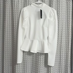White peplum fashion nova  top